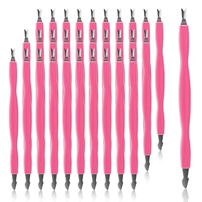 30Pcs Cuticle Trimmer, Dual-Ended Cuticle Pusher, Professional Cuticle Scraper and Fork, Stainless Steel Cuticle Cutter Remover Tool for Dead Skin Cleaner, Manicures and Pedicures (Pink)
