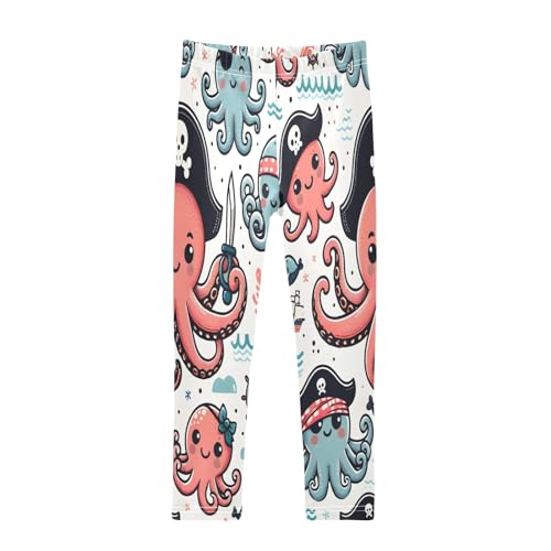 Bolaz Toddler Girls Leggings Printed Yoga Pants Leggings Octopus Priate for Kids