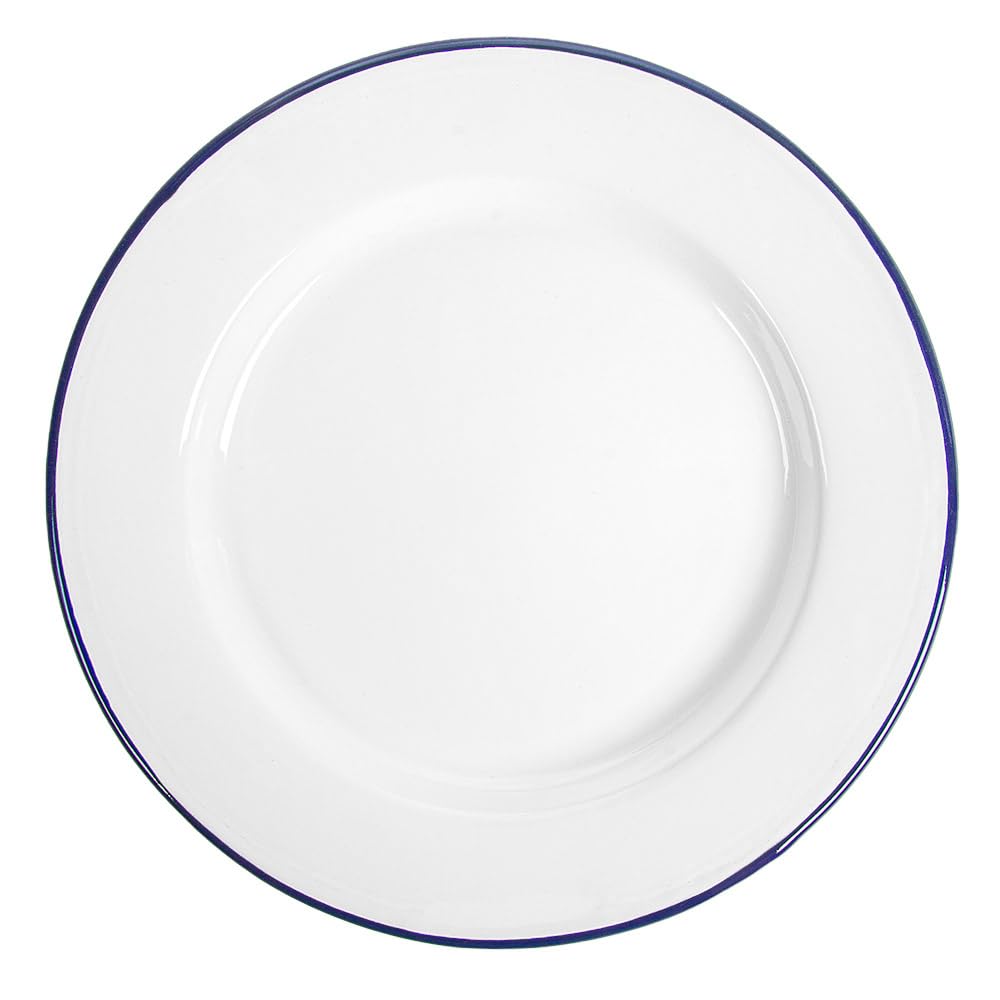 García de Pou 6 Unités - Assiettes Plates enamelware 25,5 x 2 cm Blanc Fer Émaillé