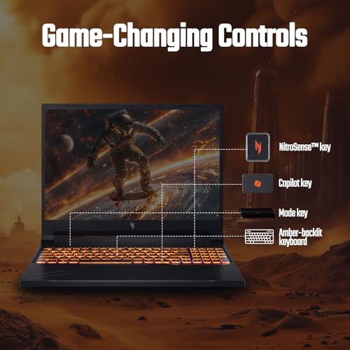 Image of acer Nitro V 16, Intel Core i5 14th Gen - 14450HX, NVIDIA GeForce RTX 4050-6GB, 16 GB RAM, 512 GB SSD, WUXGA IPS,16 inch /40.6 cm, 165 Hz, Windows 11 Home, Black, ANV16-71, Gaming Laptop