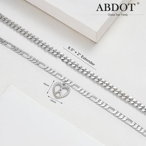 Image of Dainty Gold Ankle Bracelets for Women 14K Gold Plated Heart Initial Anklets for Women Stackable Cuban Figaro Chains Women's Anklets Anklets for Women Waterproof
