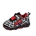 Scarpe da ginnastica luminose a LED per bambini, con luci a forma di Spiderman, Nero , 25 EU
