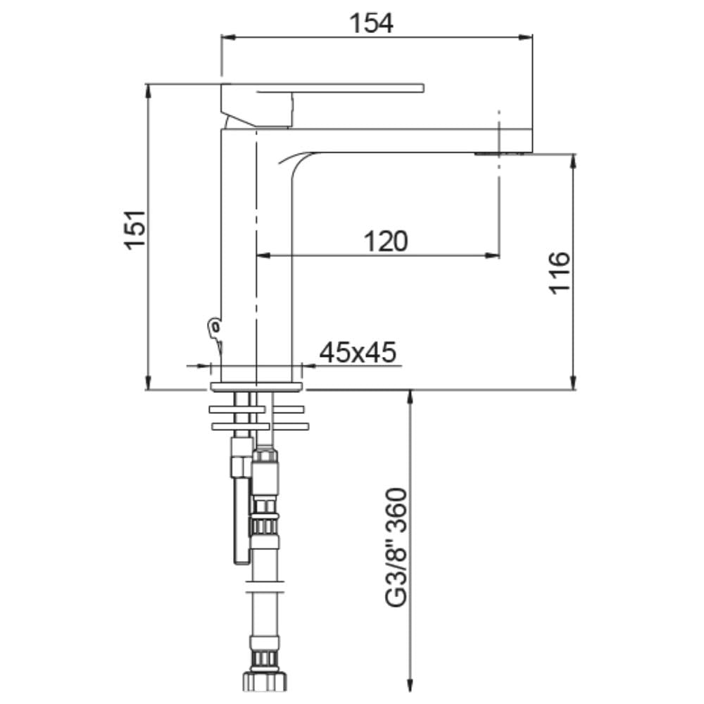 Grifo Monomando Alpha para Lavabo - Fácil Instalación, Acabado Premium - Diseño Elegante, Ahorro de Agua y Durabilidad - CROMO