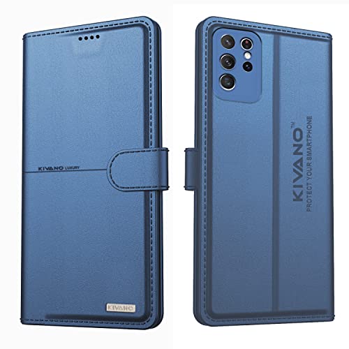 Image of KIVANO Samsung Galaxy S21 Ultra 5G Flip Cover | Leather Finish | Inside Pockets & Inbuilt Stand | Shockproof Wallet Style Magnetic Closure Back Cover Case