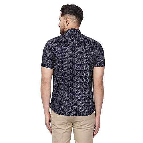 Image of blackberrys Navy Blue Coloured Men Shirt (Size: 40)-ES-SP-PR-Shine-HS # Navy