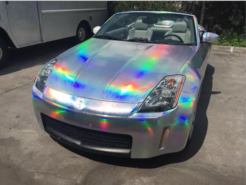 Image of CREON Rainbow Chrome Car Vinyl Wrap Gloss Air Bubble Free Adhesive Decal Sticker Film Sheet DIY (24x80 inch, Rainbow WRAP)