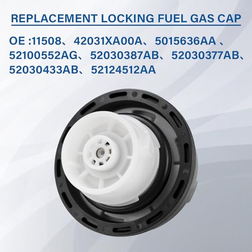 Image of Lock Fuel Tank Cap, #5278655AB, 05278655AB, Locking Gas Cap with Key For Dodge Jeep Ram Chrysler - Cherokee Grand Cherokee Wrangler TJ LJ JK JKU JL JLU JT Liberty Compass, Dodge & Jeep Gas Cap