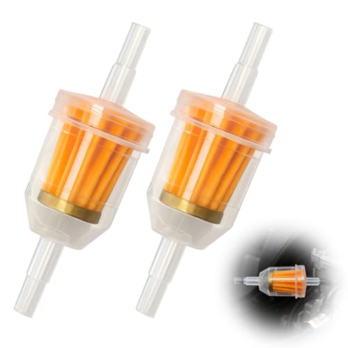 Aisikoo Universal Benzinfilter 6mm/8mm - Hochwertiger In-Line Kraftstofffilter für Rasenmäher, Motorrad, Moped & Benzinmotoren - 2er Set