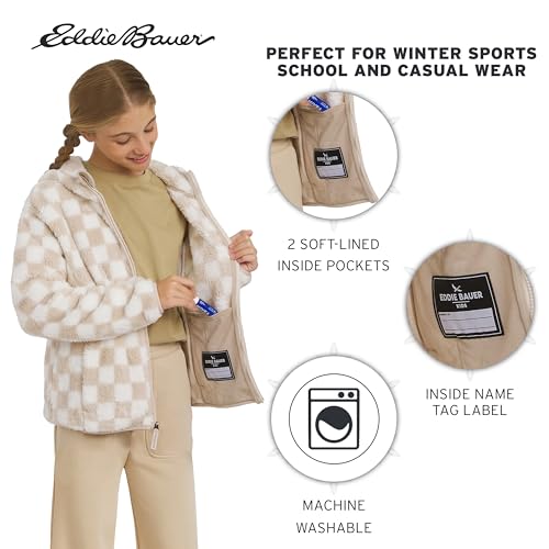 Image of Eddie Bauer Girls' Quest Plush High Pile Faux Sherpa Hooded Jacket