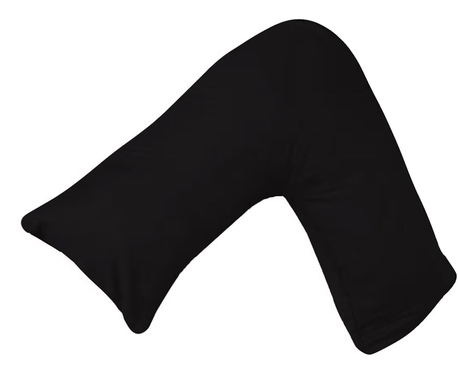Dreamnights Black Luxury V Shaped Pillow Nursing, Pregnency, Back Support Pillow - Orthopedic Maternity Extra Filled For Neck And Back Support With Cushion (Black)