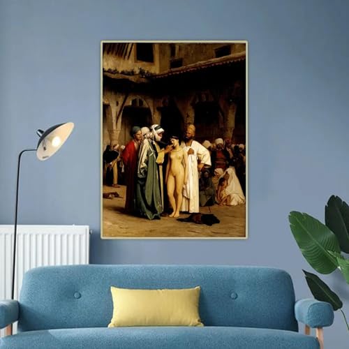 Peinture Jean Léon Gérome Le marché aux esclaves 80x100cm Toile