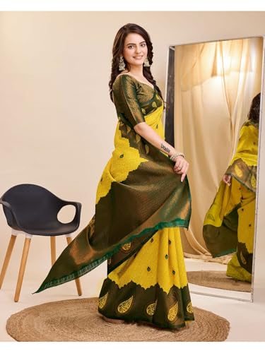 Image of Avantika Fashion Women's Kanjivaram Soft Silk Banarasi Sarees With Blouse Piece For Women