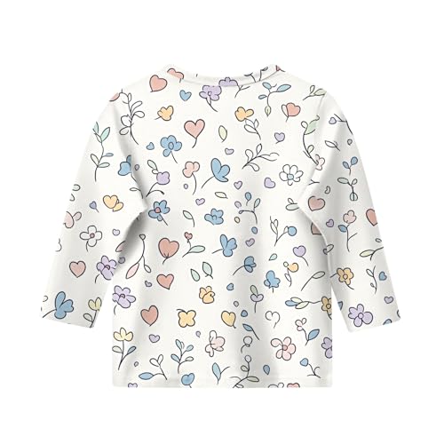 Tops for Teen Girls Round Neck Floral Print 3/4 Sleeve Teen Clothes Flowy Shirts Three Quarter Length Outfits2
