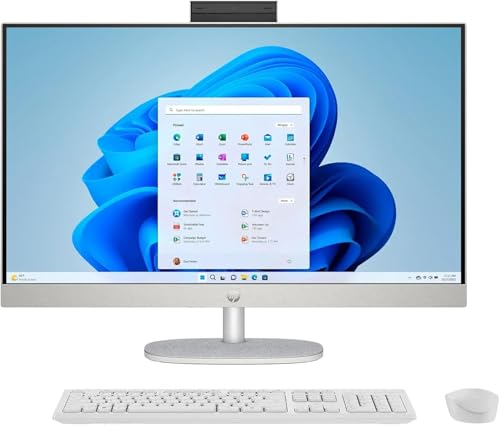 Image of HP 27 inch Touchscreen All-in-One Desktop PC - 27 inch FHD Anti-Glare Display, Intel Ultra 7 155U (12-Core), Adjustable Height Stand, FHD IR Camera, Windows 11 Pro, 16GB DDR5 | 1TB SSD