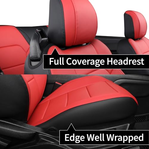 Image of Custom Car Seat Covers for Ford 2015-2026 Mustang Convertible,Faux Leather