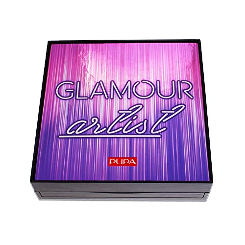 Pupa Milano Pupart M Makeup Set - Make-Up Set For Eye, Lips And Face - Wake Up & Make-Up, Snappy Hour, Date Night, Show Must Glow On - Perfect Make-Up For Any Occasion - 004 Glamous Artist - 0.7 Oz