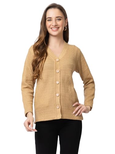 Image of Women's Warm Woolen Cardigan - Stylish Full Sleeve Knitwear for Winter, Cozy & Elegant Sweater