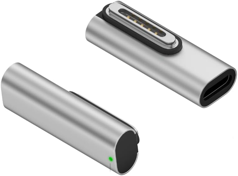 LivX Type-C - MagSafe 3 ile Uyumlu Manyetik Şarj Adaptörü Çevirici 140W Hızlı Şarj Desteği, LED Göstergeli Gümüş SFO-3