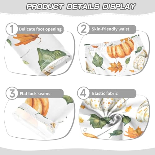 Autumn Harvest Pumpkin Leaf Girls Leggings Soft Stretch Workout Yoga Dance Pants for Kids Casual Tights3