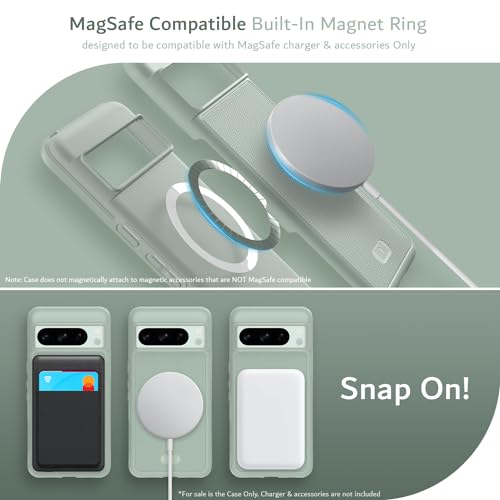 Image of TUDIA MergeGrip Magsafe Compatible for Google Pixel 8 Pro Case - Green Lily