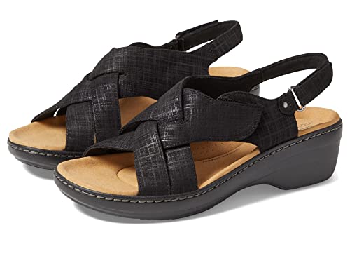 Clarks Women's Merliah Echo Heeled Sandal, Black Interest, 8