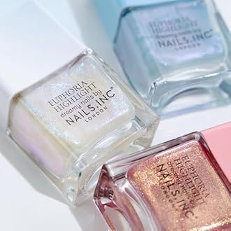 Nails Inc Euphoria Highlight, Make It Mythical, Pearl Shimmer, No Chip, Long Lasting, Quick Dry, Air Dry, Professional Manicures & Pedicures, Fingernails & Toenails, Vegan Nail Polish, 0.47 Fl Oz