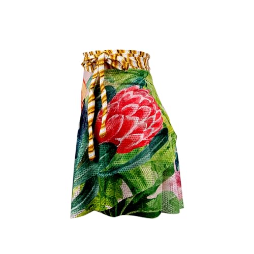 Saída de Praia Canga Saia Curta Floral Tucano Verão Piscina Feminina