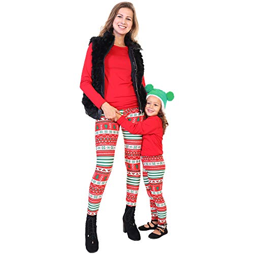 Angelina Women's and Kid's Matching Mommy and Me Holiday Print Leggings 3-Pack (Adult & Kid Sizes Sold Separately)3