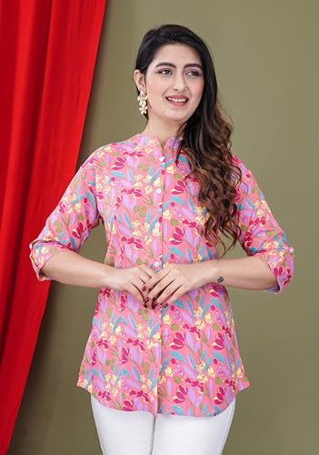 Image of FebQ Printed Shirt Style Top for Women