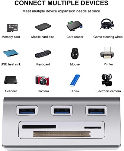 Rybozen Aluminum 6-In-1 Usb 3.0 Hub, Powered Usb Hub With Cf/Sd/Tf Card Port, Card Reader Hub For Mac Pro, Imac, Macbook, Laptop And Desktop Pc #TOP2