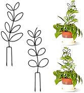 Indoor Plant Trellis Leaf Shape Garden Trellis for Climbing Plant Metal Wire Stake for Potted Pla...