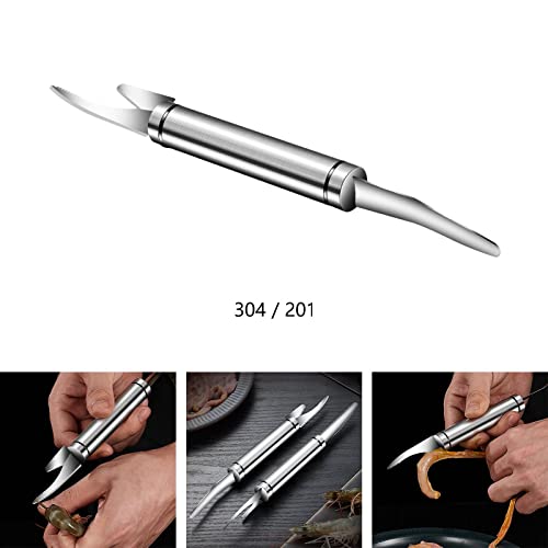 Image of ATORSE Professional Shrimp Deveiner Kitchen Tools Shrimp Cleaner for Lobster 304 Stainless Steel