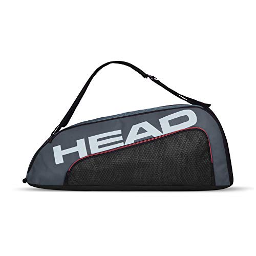 HEAD Tour Team 9R Supercombi Tennis Racquet Bag - 9 Racket Tennis Equipment Duffle Bag, Black/Grey