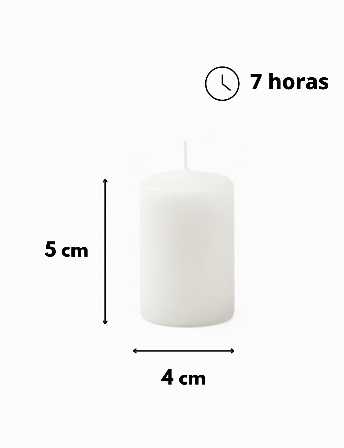 16 velas, cera, diámetro 4 cm, altura 5 cm, blanco