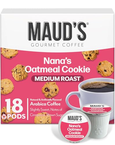 Image of Maud's Oatmeal Cookie Flavored Coffee Pods, 18ct | Medium Roast Coffee in Single Serve Pods - 100% Arabica Coffee, Compatible with Keurig Coffee Makers