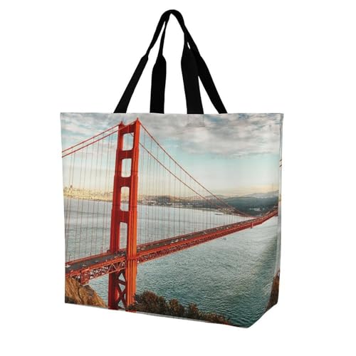 Sac de courses léger et robuste Golden Gate Bridge grand volume pour le marché