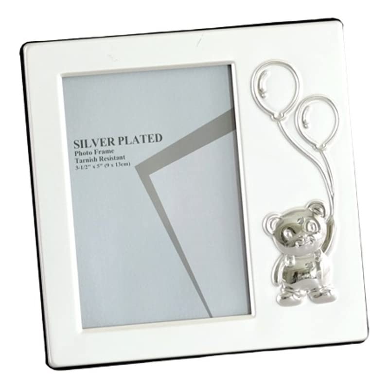 Jiallo Metal Bear & Balloons II Photo Frame 3x5 in Silver Finish
