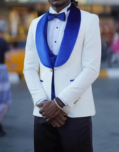 Mens Suit Slim Fit - 3 Piece Suits for Men Floral Jacquard Tuxedo Suits Shawl Collar Wedding Prom Suits4