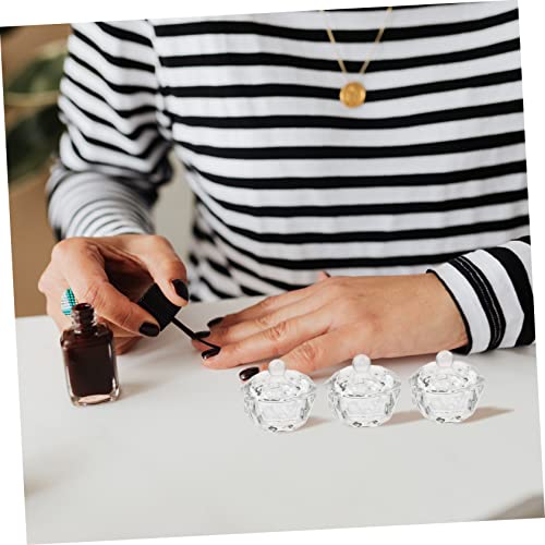Tazón para esmalte acrílico con tapa para manicure miniatura 6