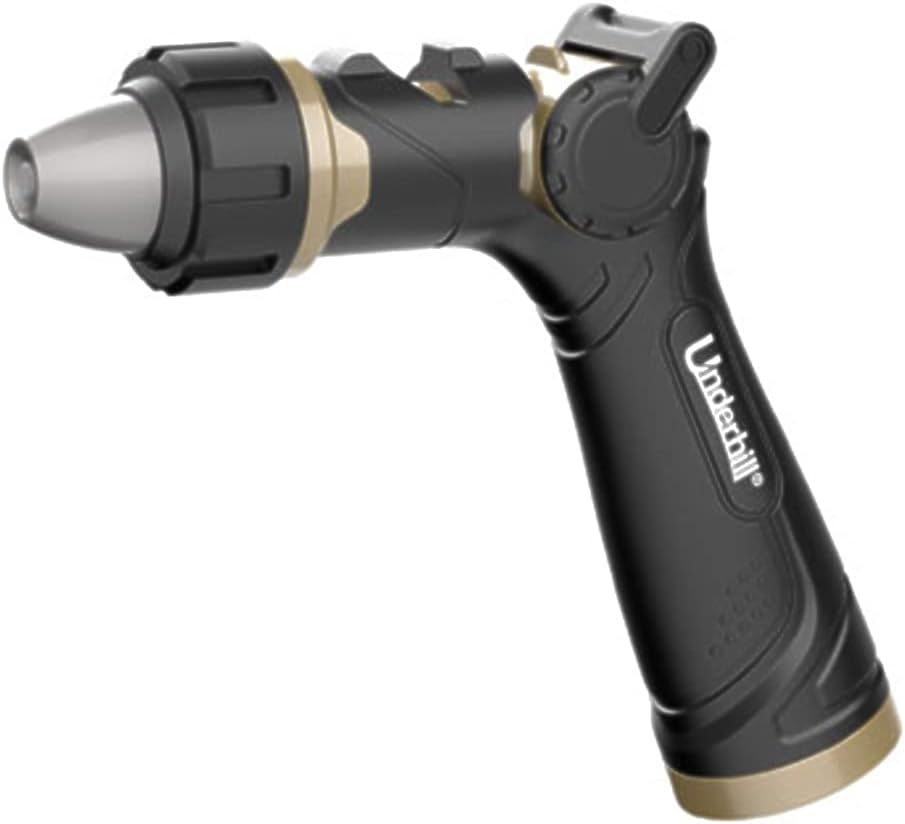 Underhill Pattern Master Gold Series Garden Water Hose Nozzle Sprayer Head, 3/4-Inch Thread Inlet, Jet Attachment 8 Spray Patterns, NG200-8S