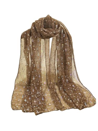 Image of Floerns Women's Sequin Bandana Square Scarf Silk Scarves Mesh Shawl and Wrap for Evening Dresses
