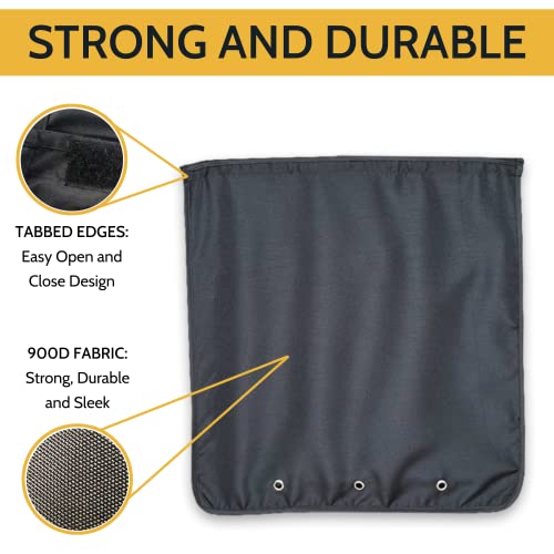 Image of Slimline Mail Slot Catcher for Door (20.4 inch W x 20 inch D), Letterbox Catcher for Glass, Wood & Metal Doors - Strong Adhesive, Indoor Post Catcher for Small Packages & Magazines (Black)