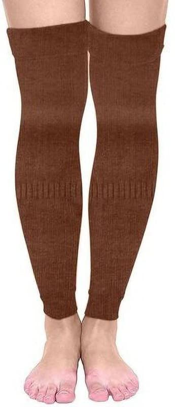 FashionIO- Men & Women Knitted Woolen Leg Warmer & Knee Supporter (Brown-1Pair)-picture-13