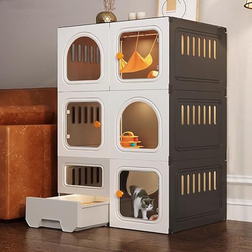 XWJOYW DIY Katzenkäfig Laufstall 71x46.5x106cm