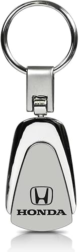 Au-TOMOTIVE GOLD, INC. Llavero de metal cromado con licencia oficial para Honda, plateado