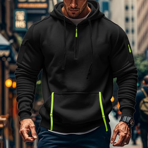 Tactical Hoodies for Men Quarter Zip Pullover Men Vintage Workout Outfits with Pockets Military Sweatshirt3