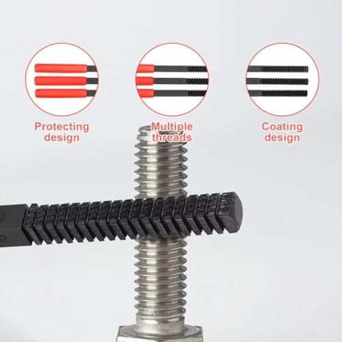 Baoblaze 3x Thread Restoring File Thread Straightening Tool Maintenance Tool Versatile Thread Restoring Chaser File for Bolts Screws