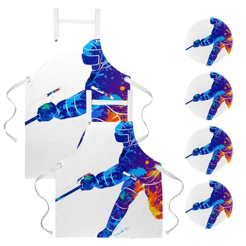 Tablier de cuisine hockey multicolore pour protéger vos vêtements au travail