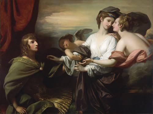 Toile Helen amenée à Paris de Benjamin West pour habiller un grand mur de salon vide 60x90cm