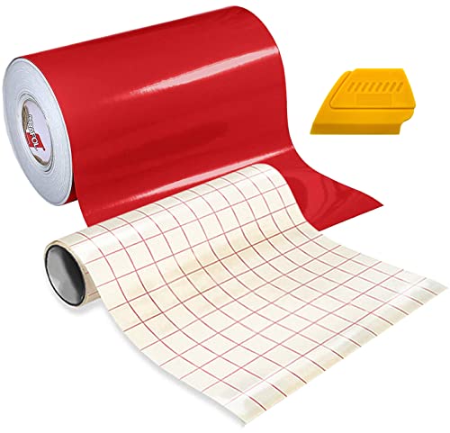 Vinyle adhésif brillant ORACAL 651 rouge pour machine de découpe avec raclette de pose